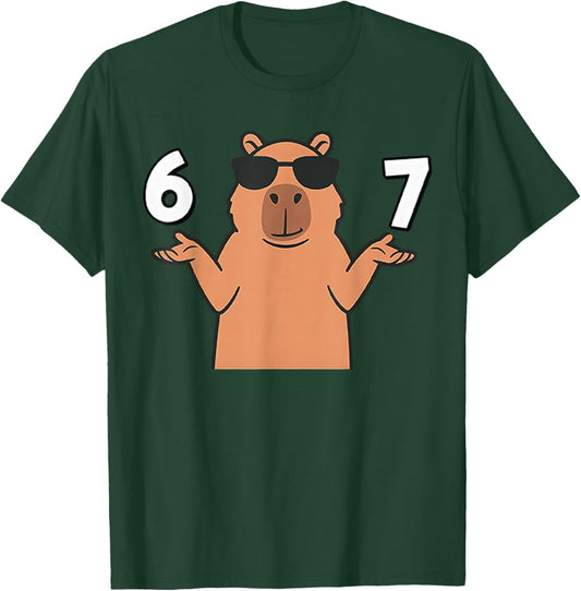 67 Meme Capybara 6 7 Hand Gesture Kids T-Shirt - T-Shirt | Forest