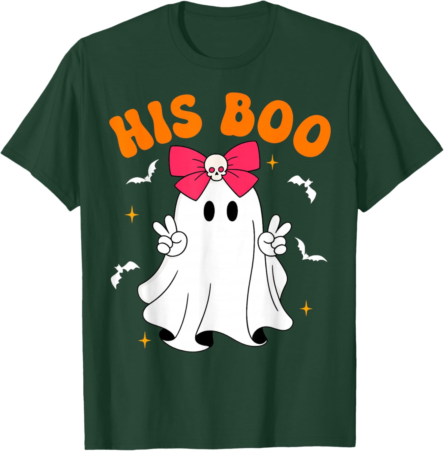 Her Boo & His Boo Funny Matching Halloween Couples T-Shirt - T-Shirt | Forest