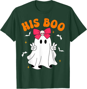 Her Boo & His Boo Funny Matching Halloween Couples T-Shirt - T-Shirt | Forest