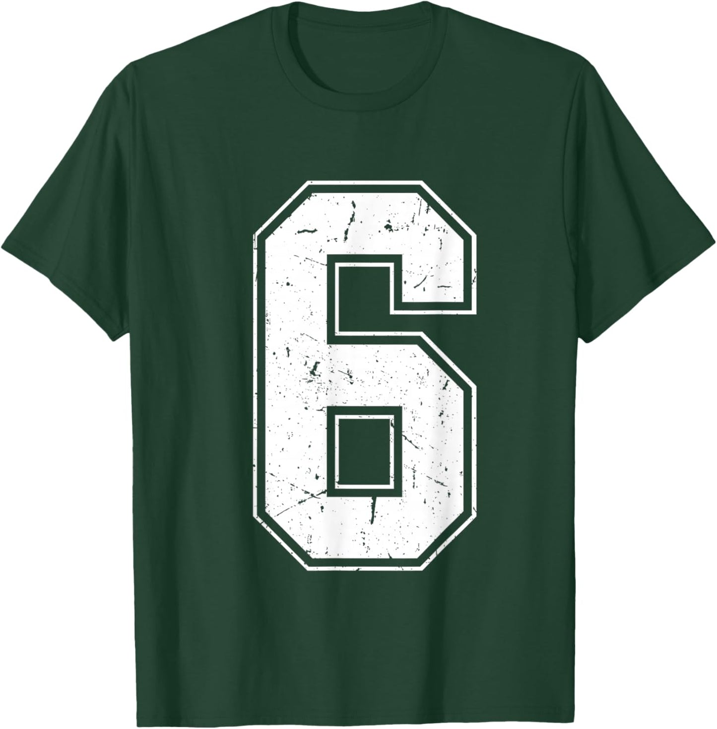 Number 6 Matching Costume 67 Meme Costume Distressed Retro T-Shirt - T-Shirt | Forest