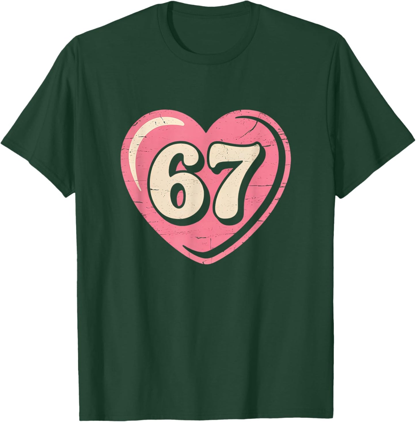 6 7 Meme Heart Gen Alpha Six Seven 67 Valentines Kids Girls T-Shirt - T-Shirt | Forest