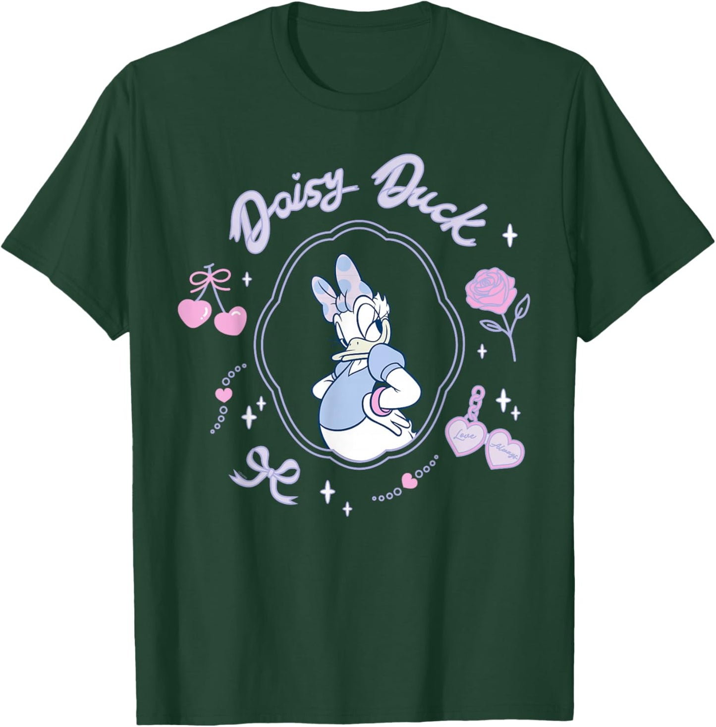 Disney Daisy Duck Love Always Locket Coquette Style T-Shirt - T-Shirt | Forest