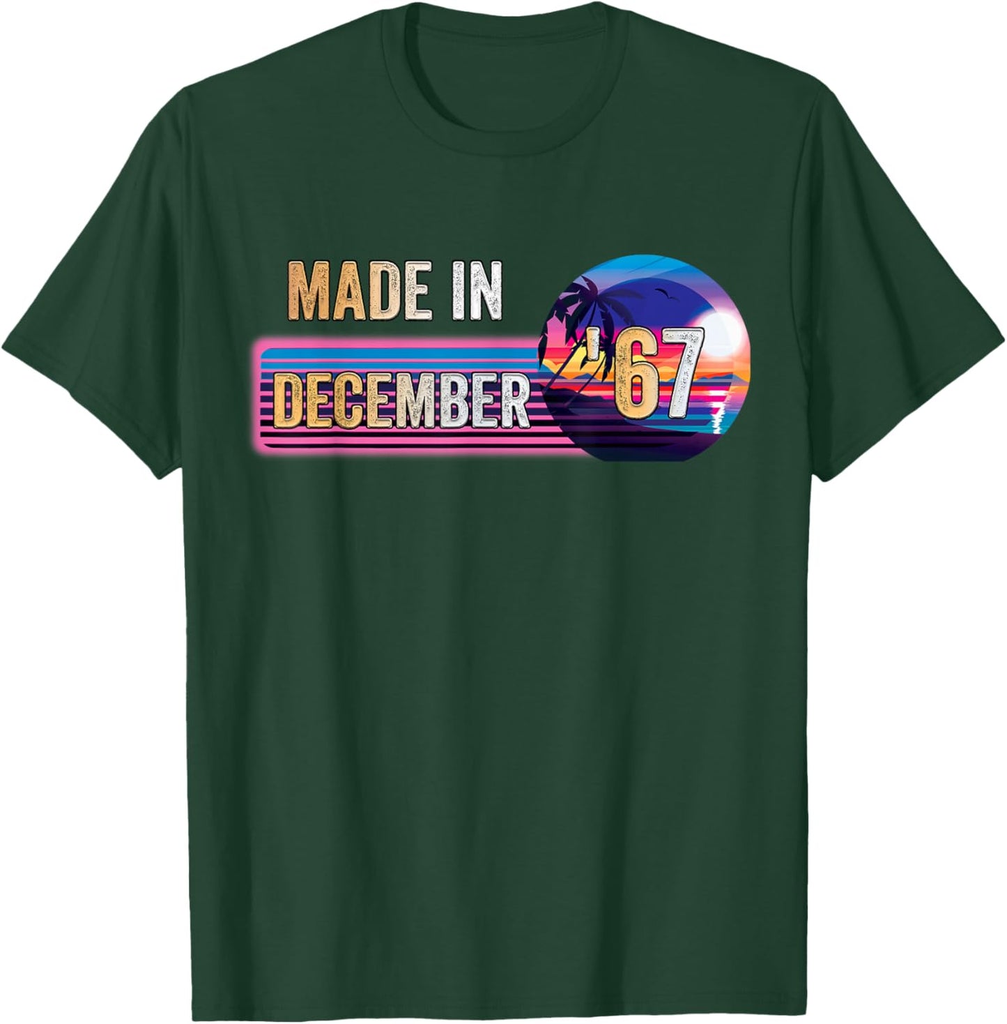 Made in December 1967 Awesome Since 1967 Birthday Vintage T-Shirt - T-Shirt | Forest