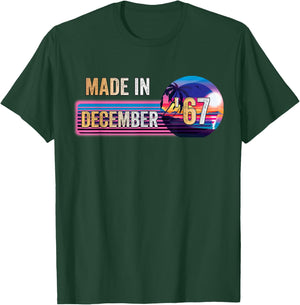 Made in December 1967 Awesome Since 1967 Birthday Vintage T-Shirt - T-Shirt | Forest