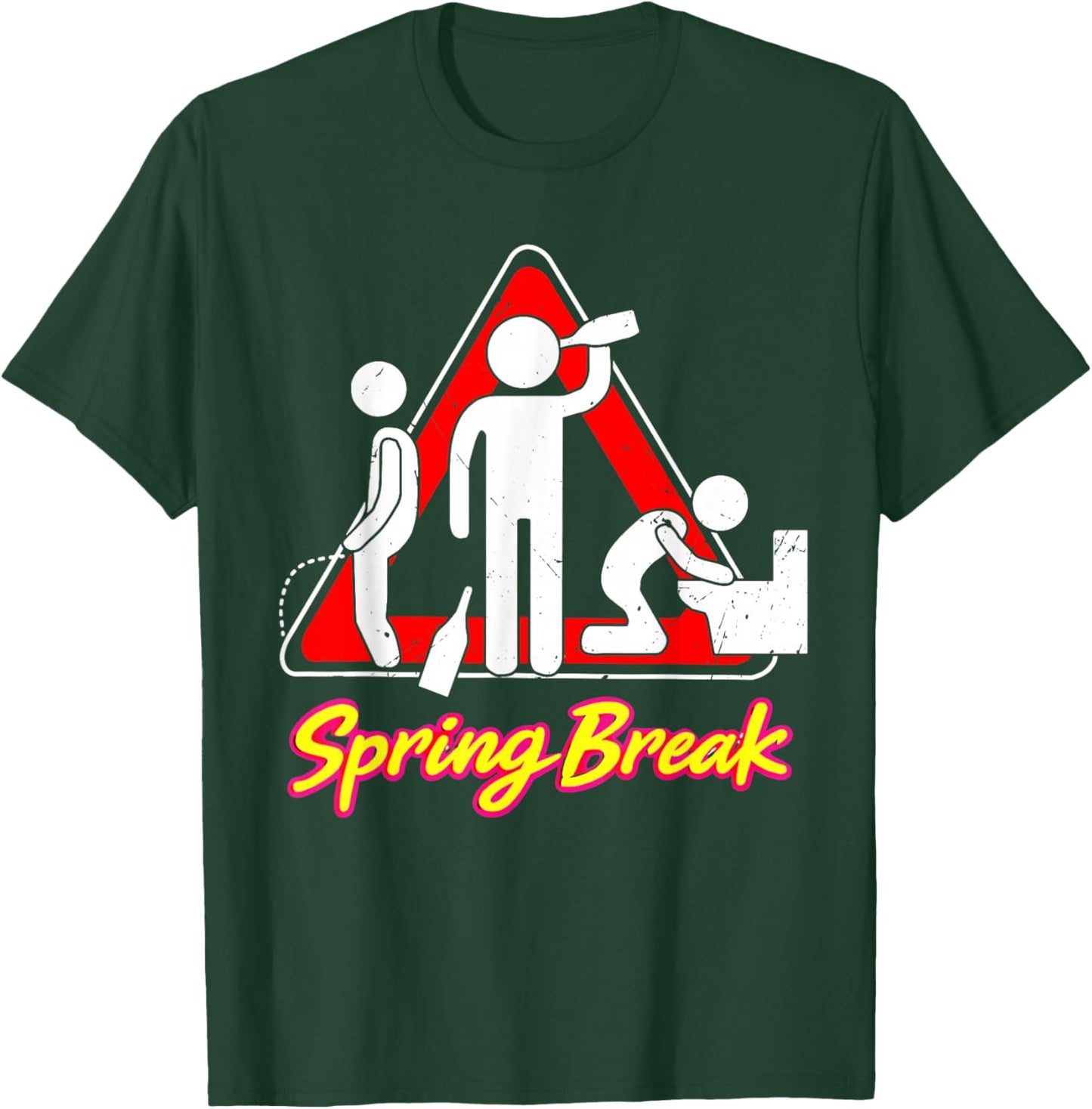 Spring Break Warning Sign Party Vacation Beach Crew T-Shirt - T-Shirt | Forest