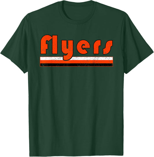 Vintage Flyers Distressed Three Stripes Weathered T-Shirt - T-Shirt | Forest