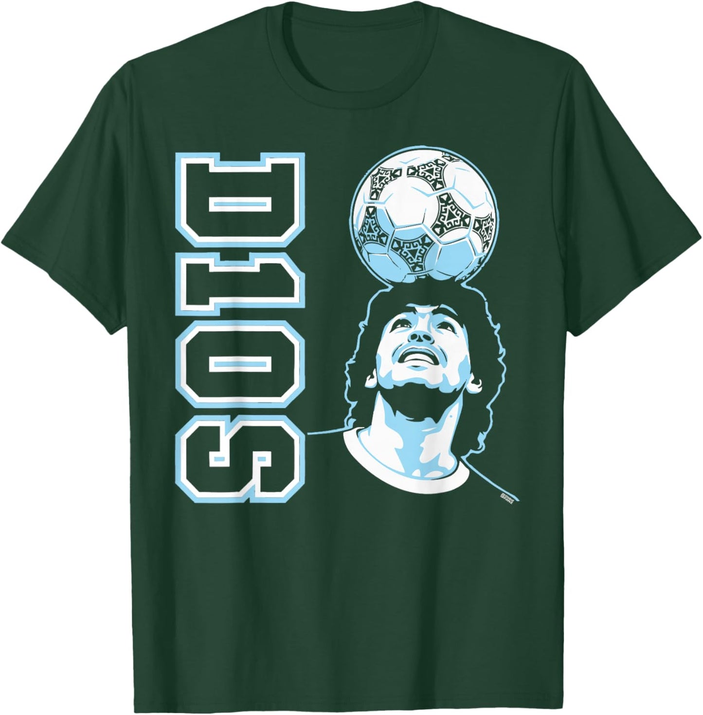 Diego Maradona D10S Headball Retro Soccer T-Shirt - T-Shirt | Forest