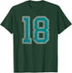 Teal and White Number 18 Jersey Player Uniform #18 Fan T-Shirt - T-Shirt | Forest