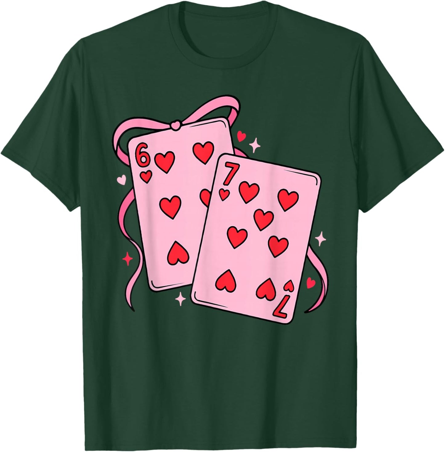 Playing Card Valentine’s Day 67 Preppy Six Seven 67 Meme T-Shirt - T-Shirt | Forest
