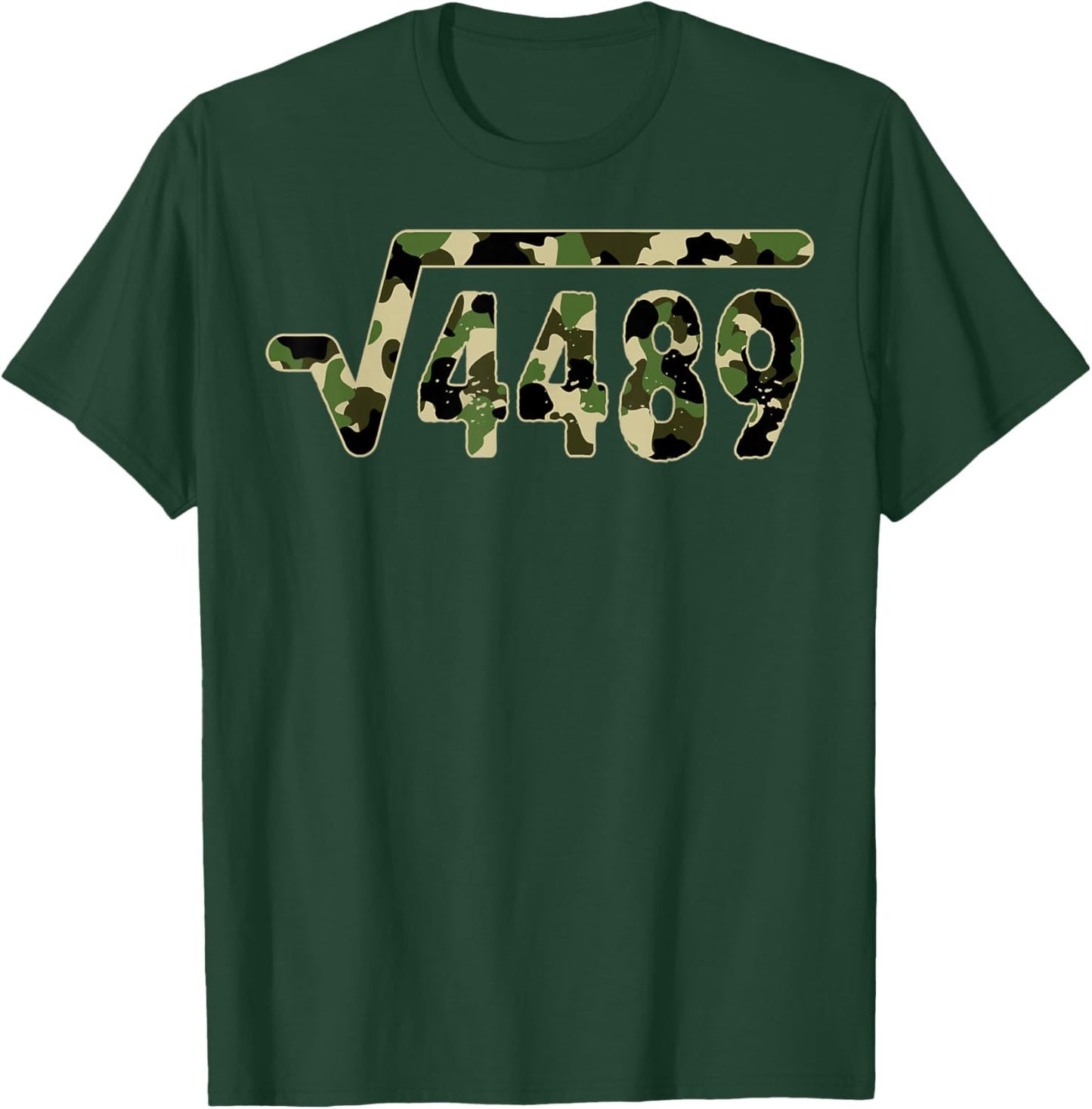 6 7 Army Pattern Meme Square Root 4489 Slang Math Teacher T-Shirt - T-Shirt | Forest