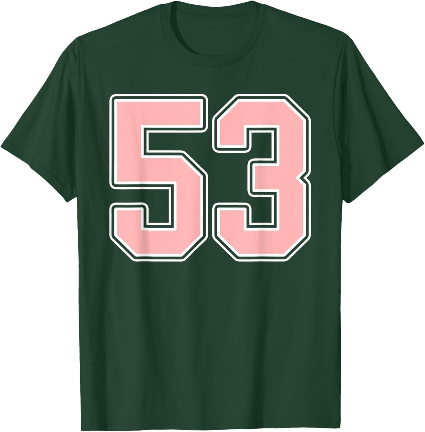 Cute Pink and White Number 53 Jersey Player Uniform #53 Fan T-Shirt - T-Shirt | Forest