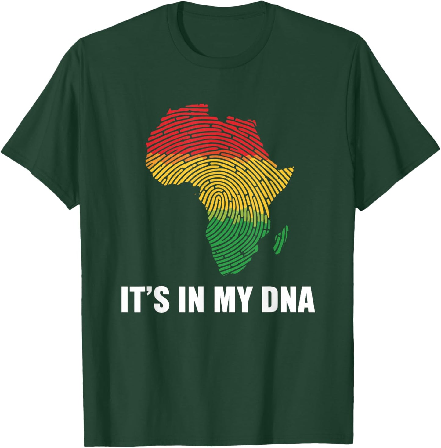 Black History Month It's in My DNA Pan African Fingerprint T-Shirt - T-Shirt | Forest