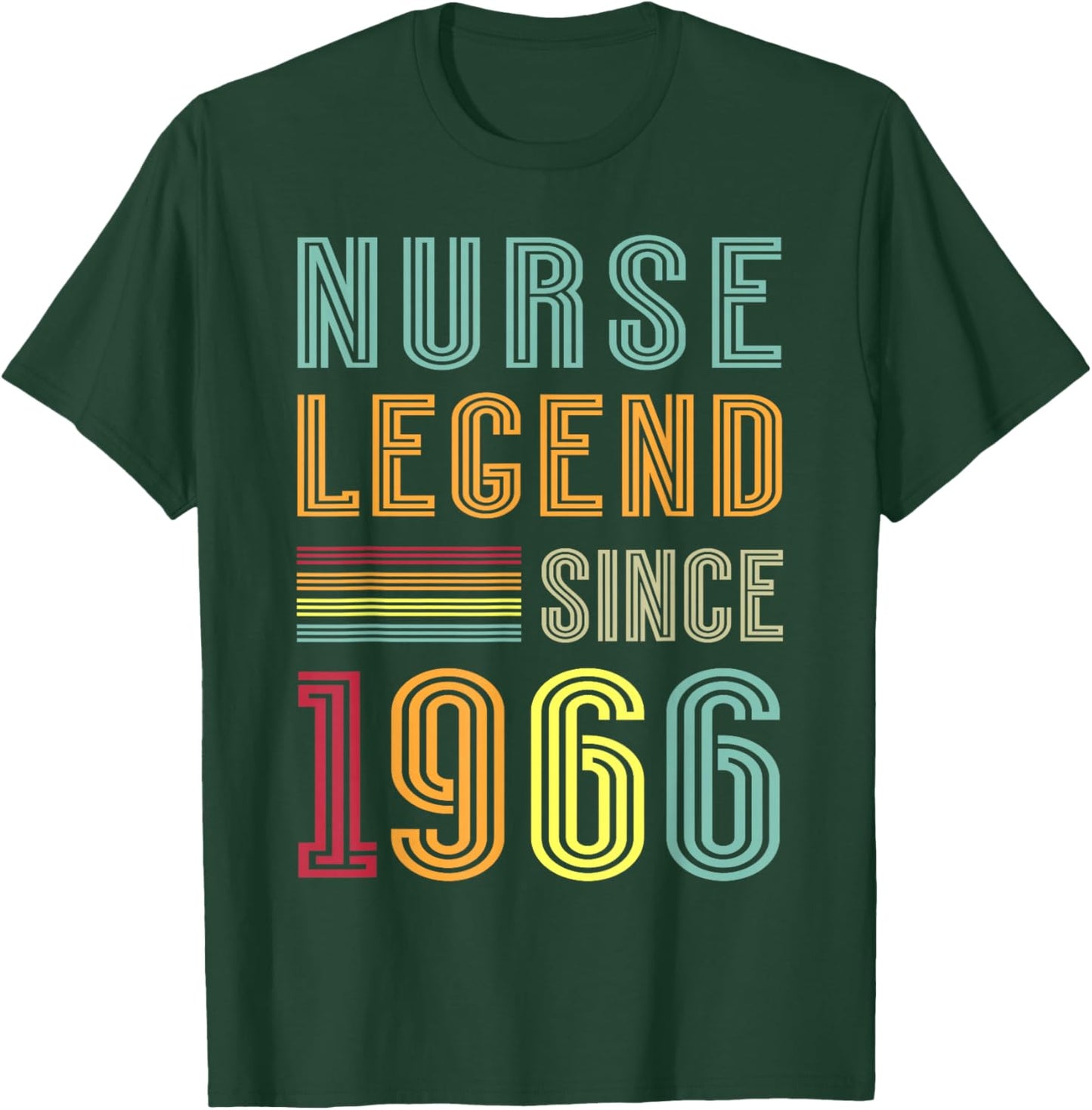 Nursing Legend 1966 Hospital Crew 60th Birthday Nurse T-Shirt - T-Shirt | Forest