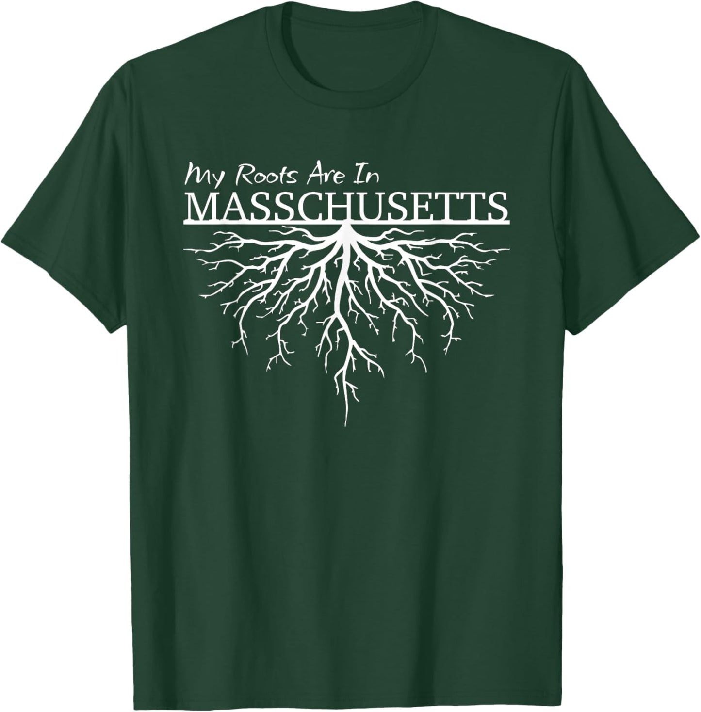My Roots are in Massachusetts State Pride Tree T-Shirt - T-Shirt | Forest
