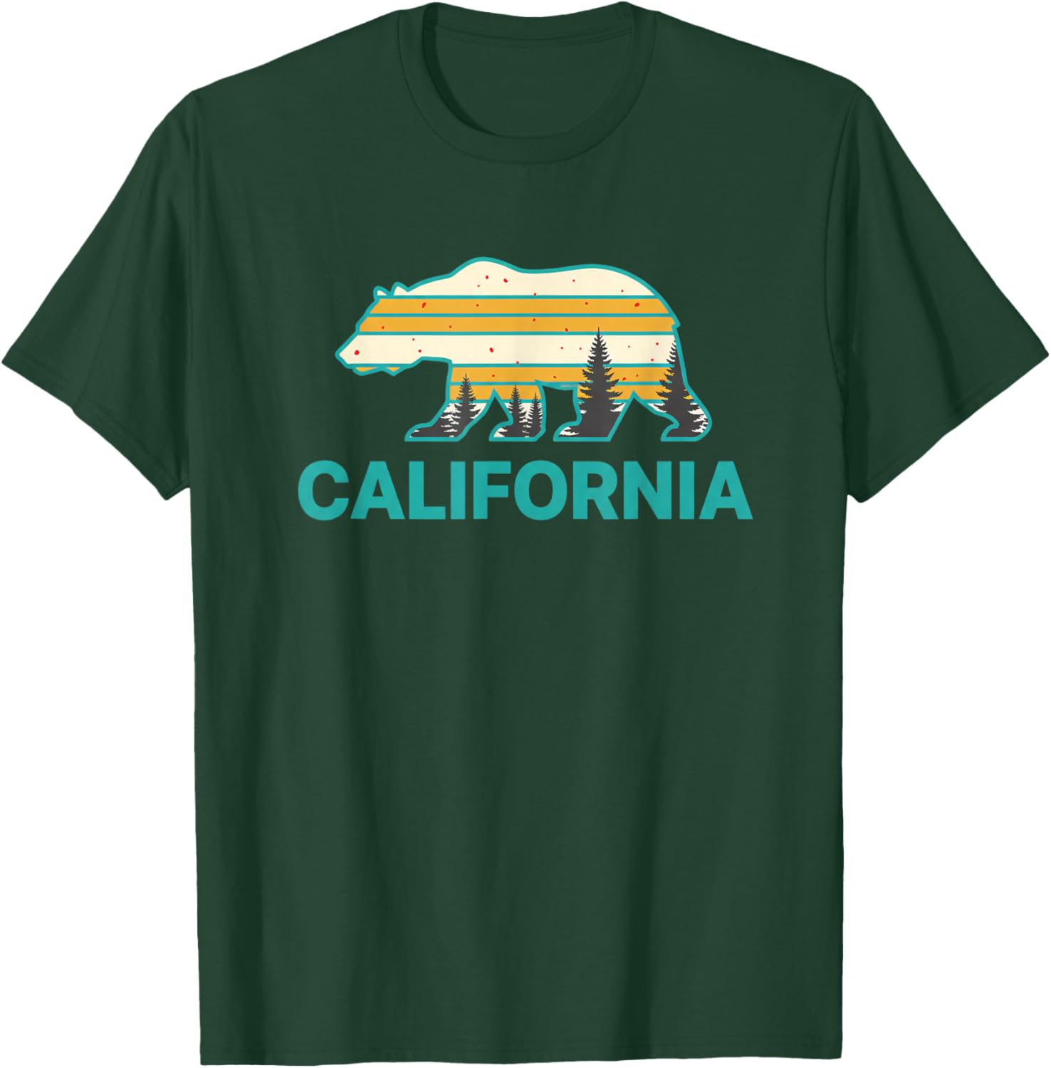 California Woodland Vacation Travel Retro Graphic T-Shirt - T-Shirt | Forest