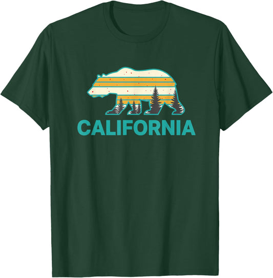 California Woodland Vacation Travel Retro Graphic T-Shirt - T-Shirt | Forest