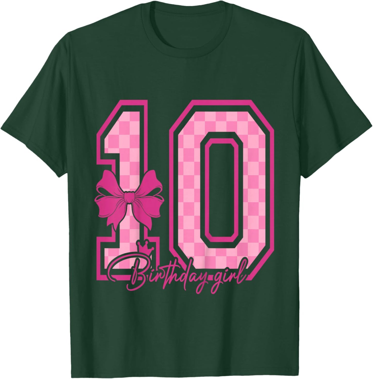 10th Birthday Girl Pink Coquette Bow Ten Bday 10yrs Old Girl T-Shirt - T-Shirt | Forest