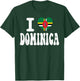 I Love Dominica Heart Flag Retro Travel Souvenir T-Shirt - T-Shirt | Forest