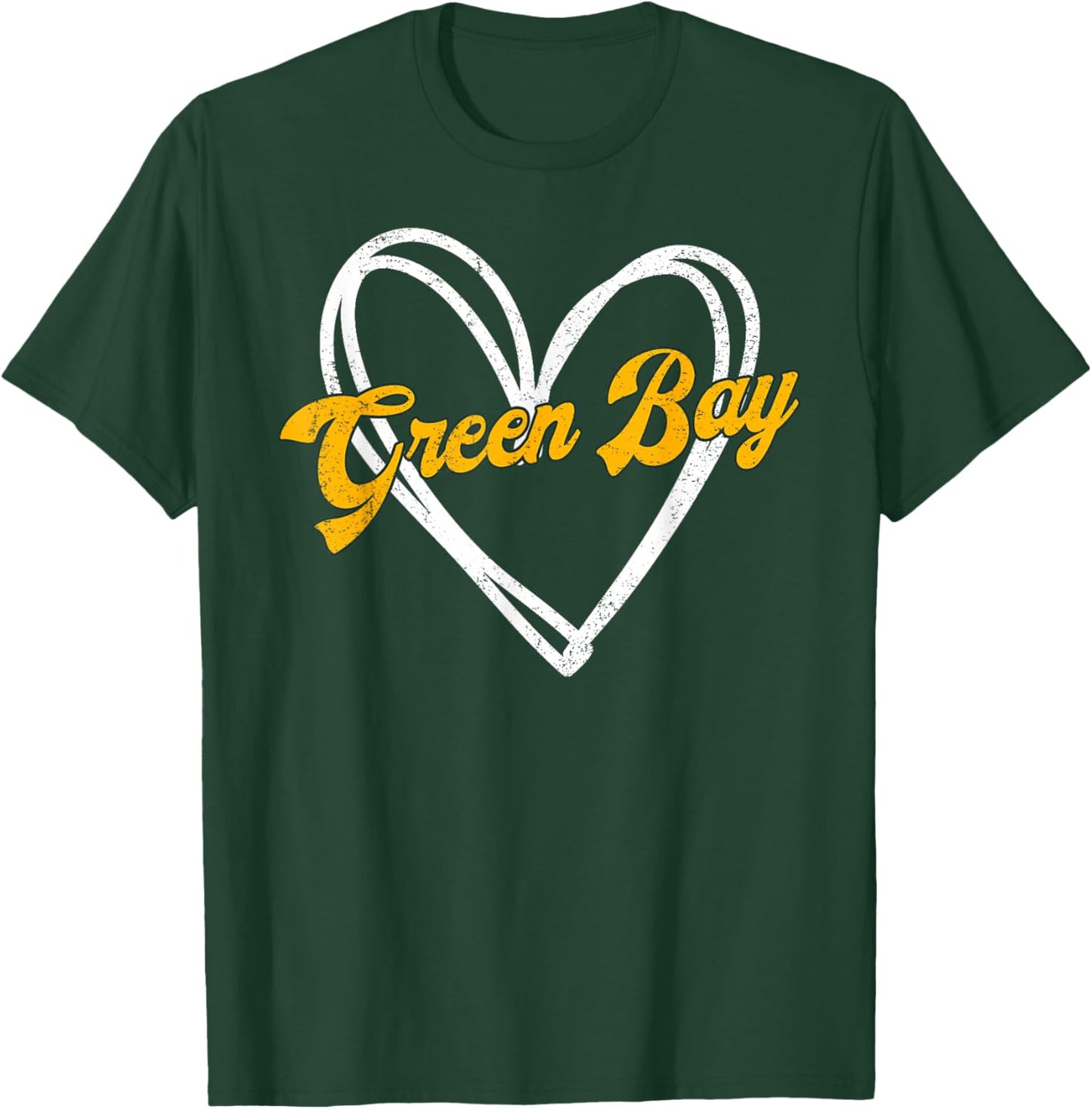 Green Bay Heart Women Girl Kid T-Shirt - T-Shirt | Forest