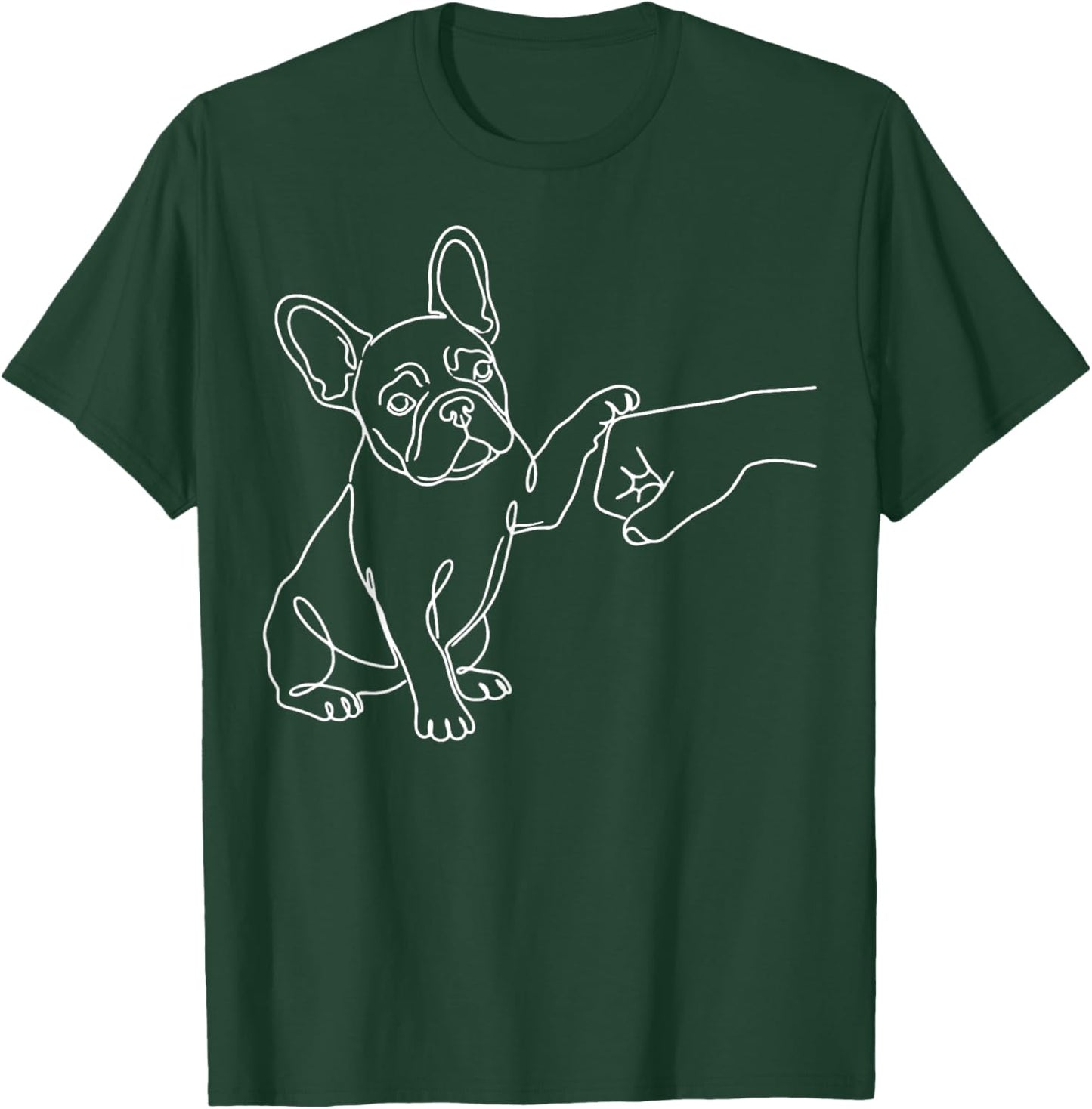 French Bulldog Fist Bump Frenchie Hand T-Shirt - T-Shirt | Forest