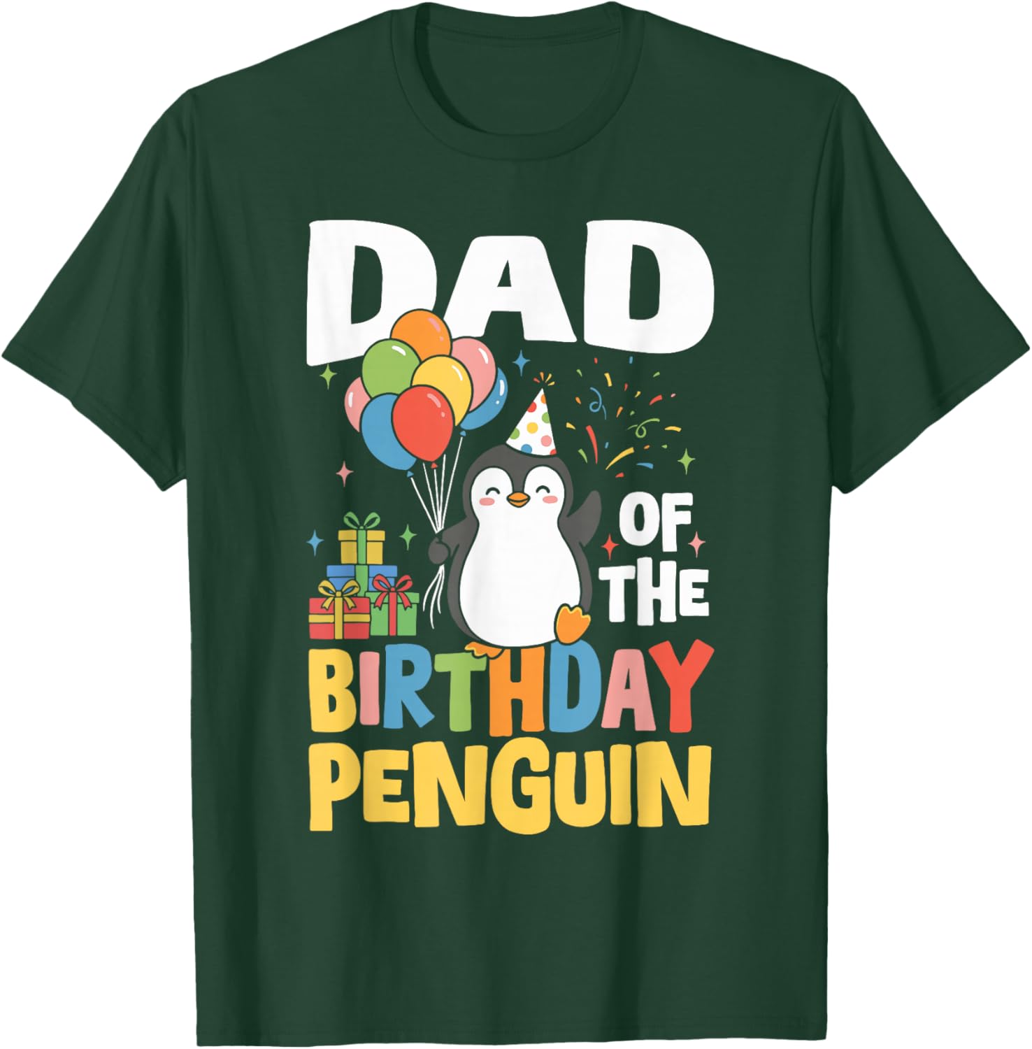 Dad of The Birthday Penguin T-Shirt - T-Shirt | Forest