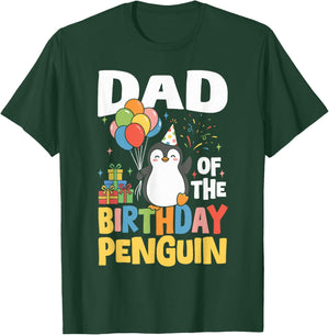 Dad of The Birthday Penguin T-Shirt - T-Shirt | Forest