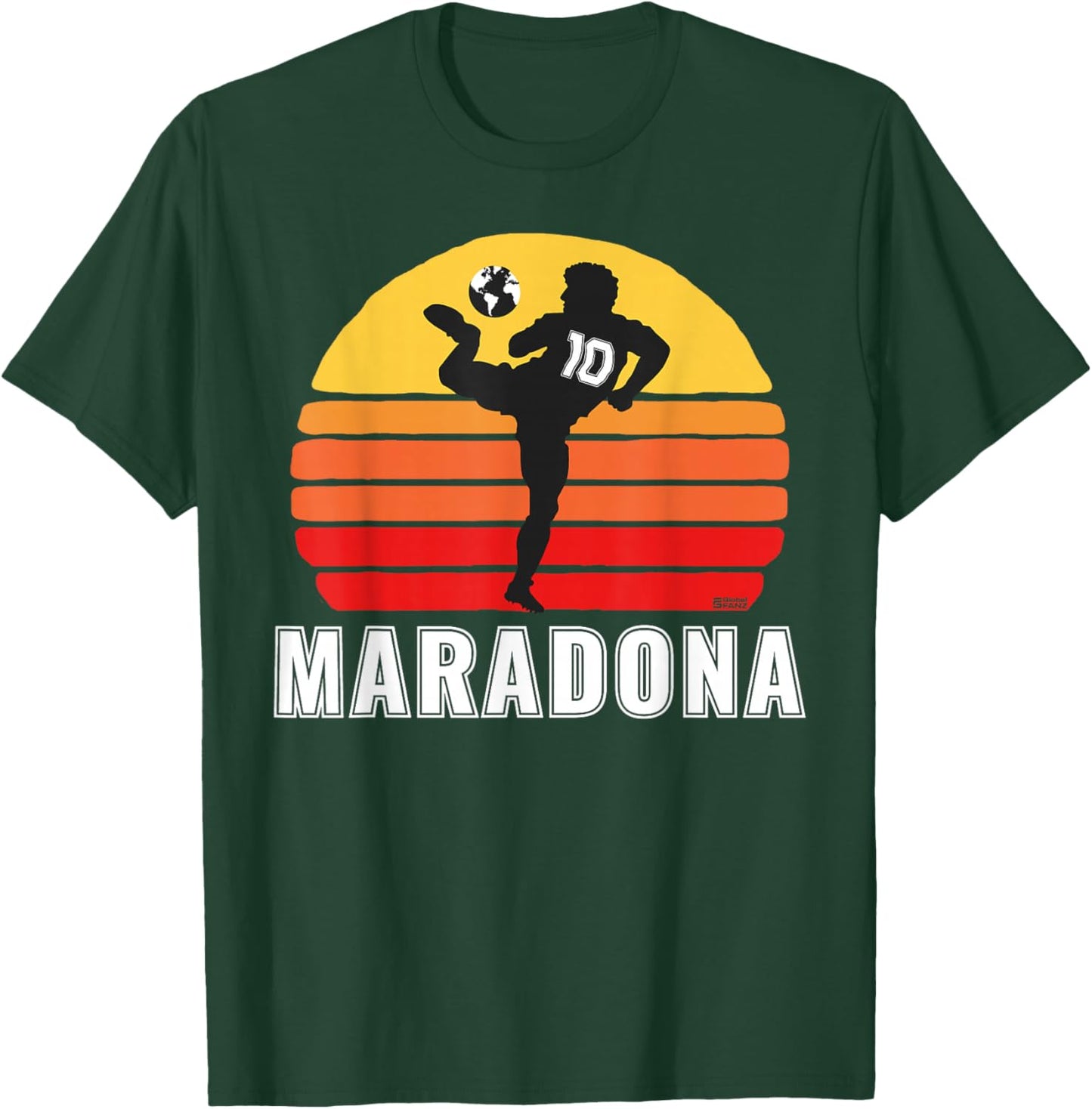 Diego Maradona Taquito Football Move #10 Soccer 80s Sunset T-Shirt - T-Shirt | Forest