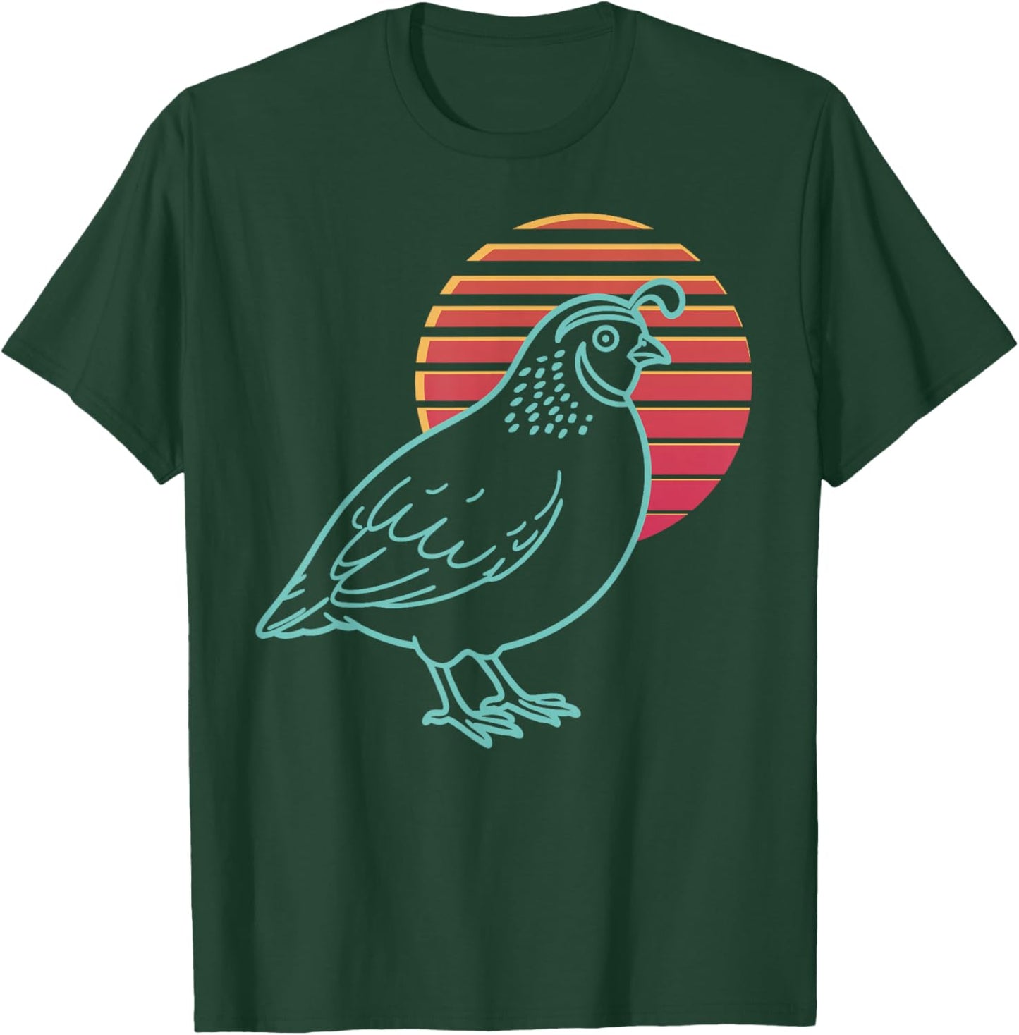 Quail Lover Bird Animal Retro Synthwave 80s T-Shirt - T-Shirt | Forest