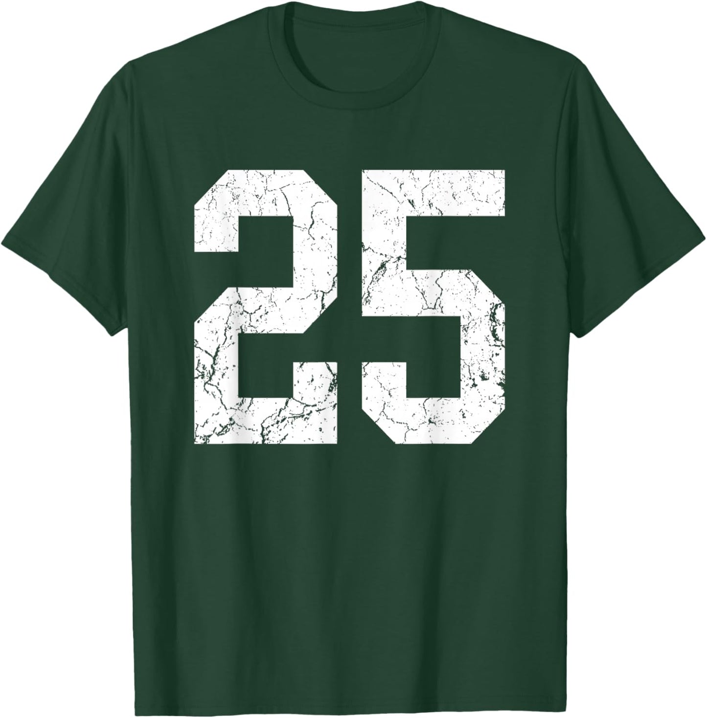 Distressed White Number 25 Jersey Player Uniform #25 T-Shirt - T-Shirt | Forest