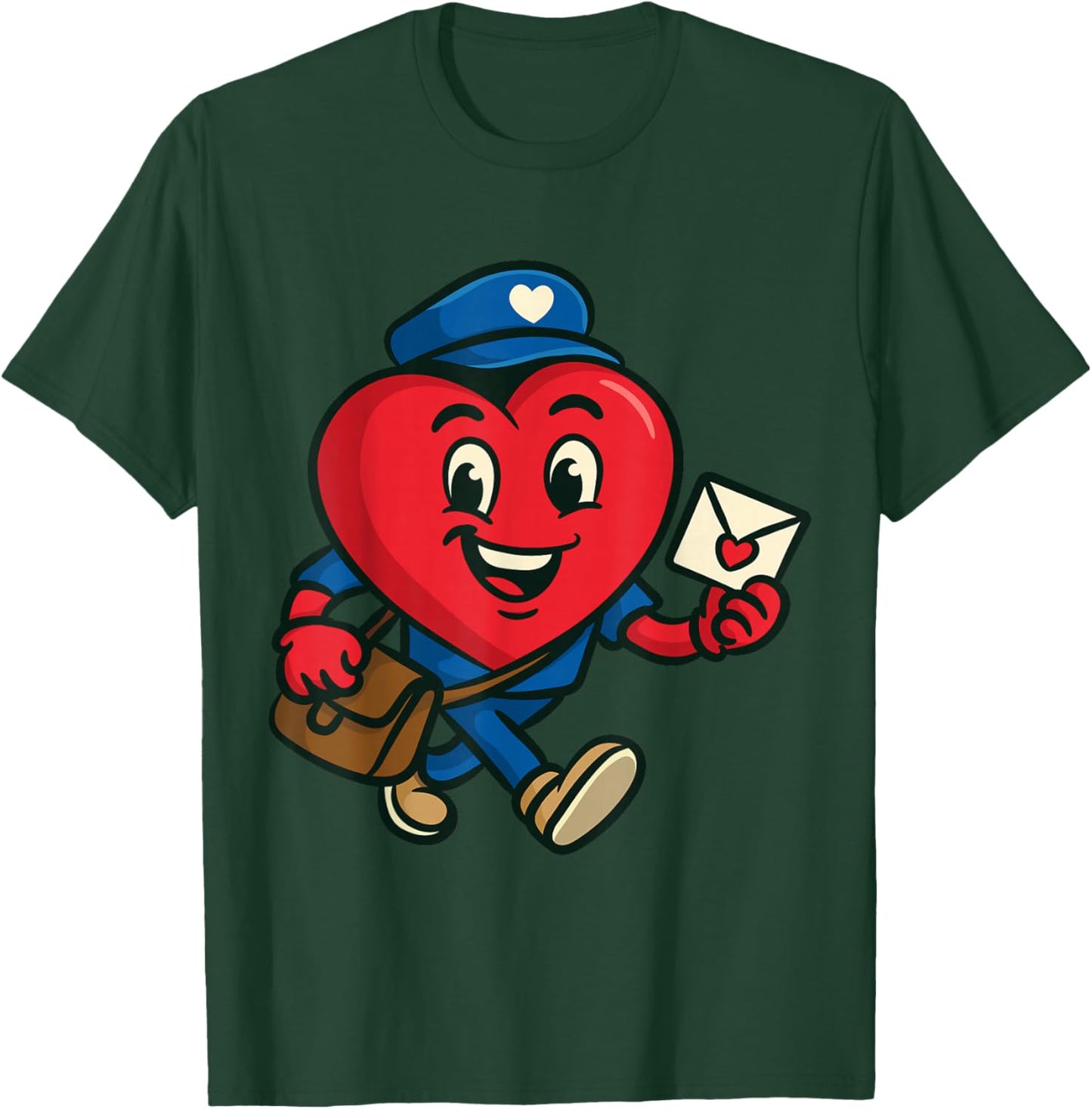 Heart Postal Worker Valentine's Day Mail Delivery T-Shirt - T-Shirt | Forest