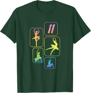 11th Birthday Girl Ballet Dancer Retro Ballerina 11 Year Old T-Shirt - T-Shirt | Forest