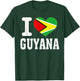 I Love Guyana Heart Souvenir Lovers Pride Travel T-Shirt - T-Shirt | Forest