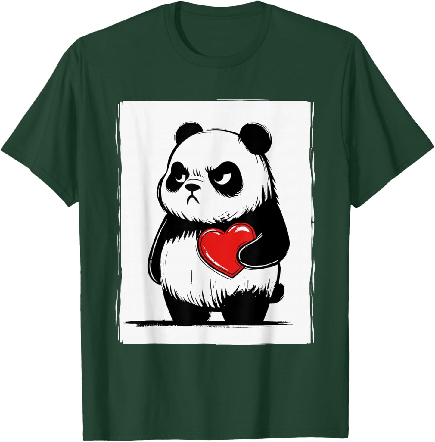 Grumpy Panda Bruh Men Women Teens Kids Funny St. Valentine's T-Shirt - T-Shirt | Forest