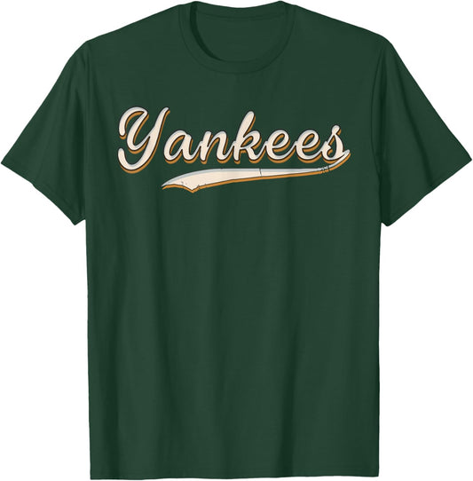 Yankees Vintage Retro Style , Classic 70s & 80s Yankees T-Shirt - T-Shirt | Forest