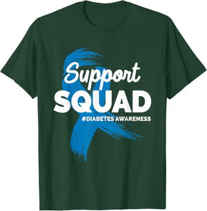 Support Squad Diabetes Awareness Diabetic Men Women Diabetes T-Shirt - T-Shirt | Forest