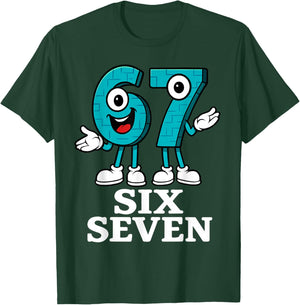67 Six Seven 6-7 - Funny Italian Brainrot Kids Gaming Meme T-Shirt - T-Shirt | Forest