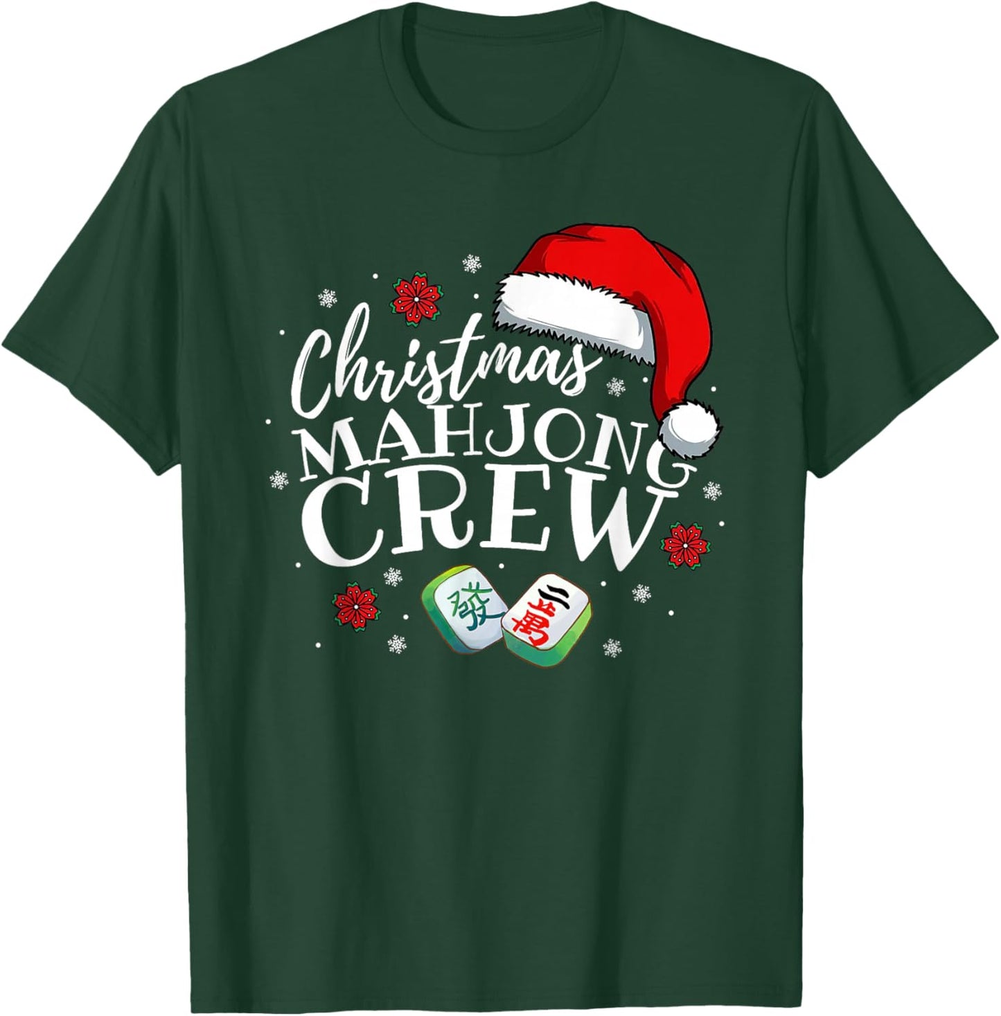 Mahjong Christmas Crew Matching Family Xmas Party Men Women T-Shirt - T-Shirt | Forest