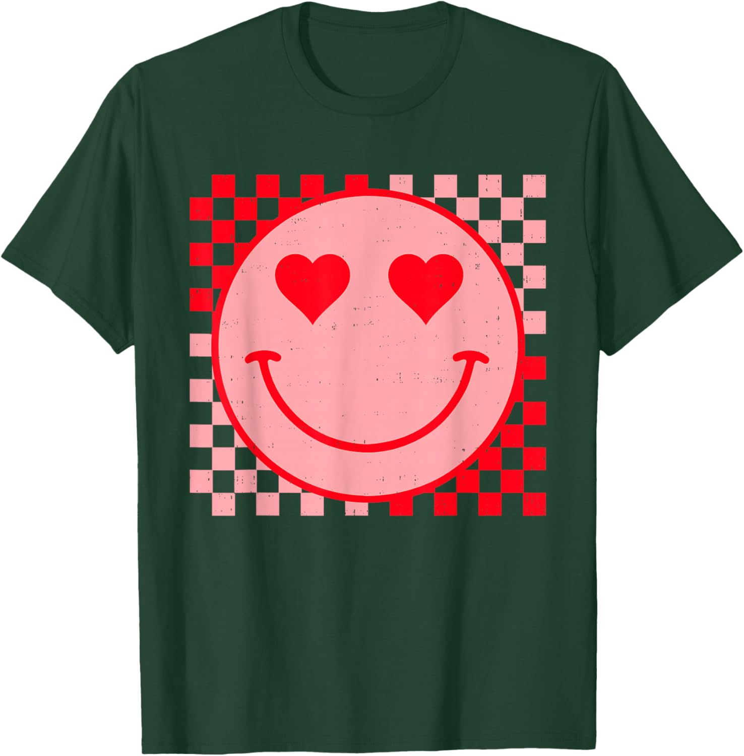 Retro Vintage Valentines Day Smile Face Men Women Girls Kids T-Shirt - T-Shirt | Forest