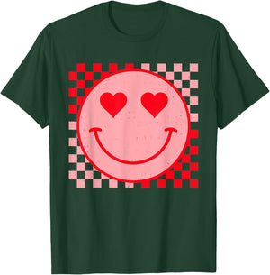 Retro Vintage Valentines Day Smile Face Men Women Girls Kids T-Shirt - T-Shirt | Forest