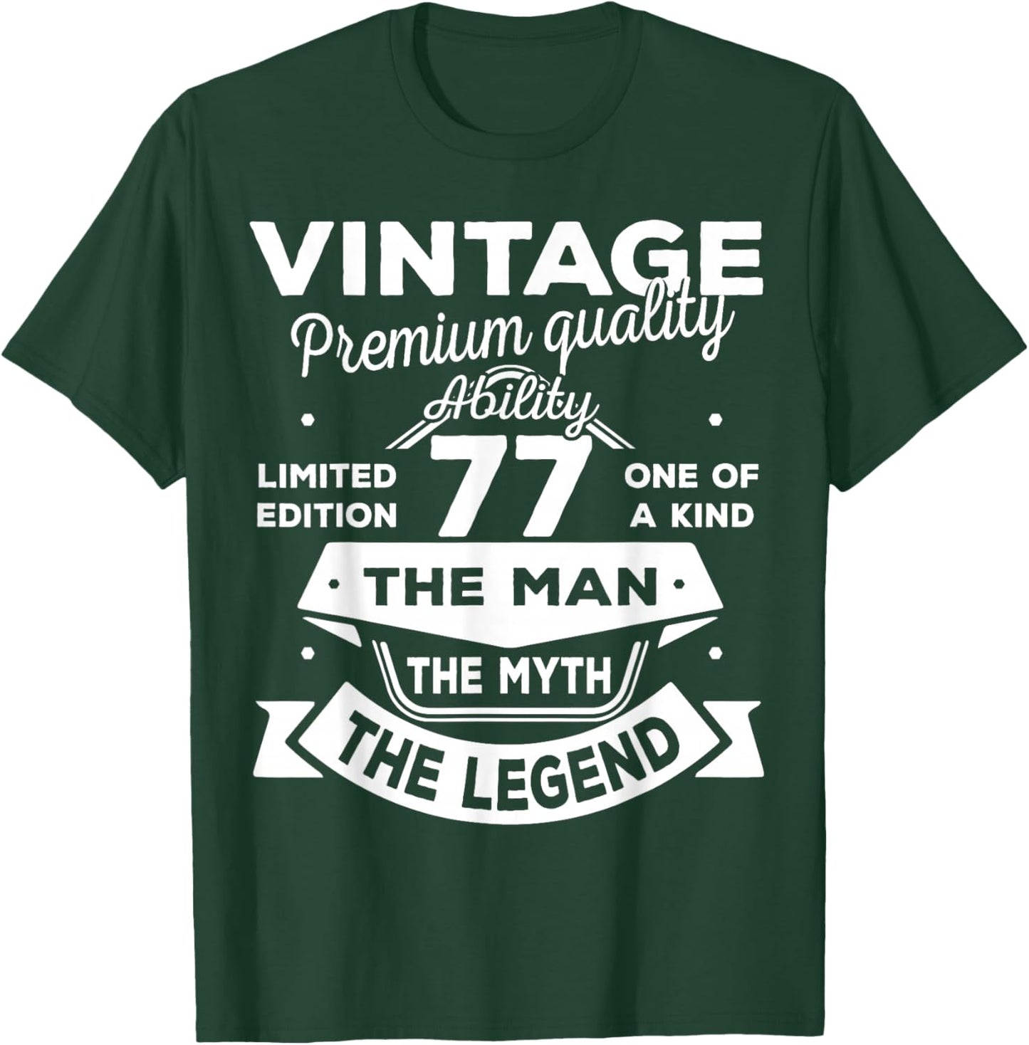 77th Birthday Gift Man Myth Legend 1949 77 Years Old T-Shirt - T-Shirt | Forest