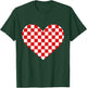 Girls Valentines Heart Silhouette Checkerboard Retro T-Shirt - T-Shirt | Forest