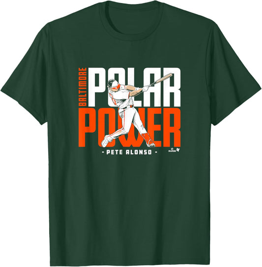 Pete Alonso - Polar Power - Baltimore Baseball T-Shirt - T-Shirt | Forest