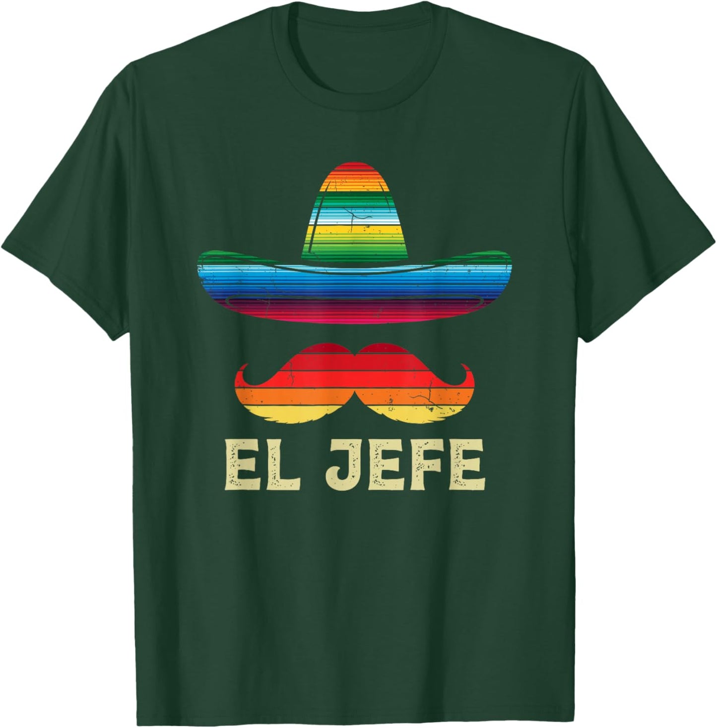 El Jefe Sombrero Moustache T-Shirt - T-Shirt | Forest
