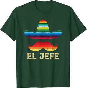 El Jefe Sombrero Moustache T-Shirt - T-Shirt | Forest