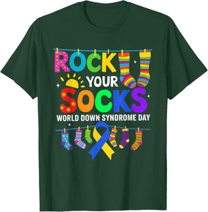 Rock Your Socks Awareness World Down Syndrome Day Kid T-Shirt - T-Shirt | Forest