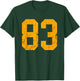 Distressed Orange Number 83 Jersey Player Uniform #83 T-Shirt - T-Shirt | Forest