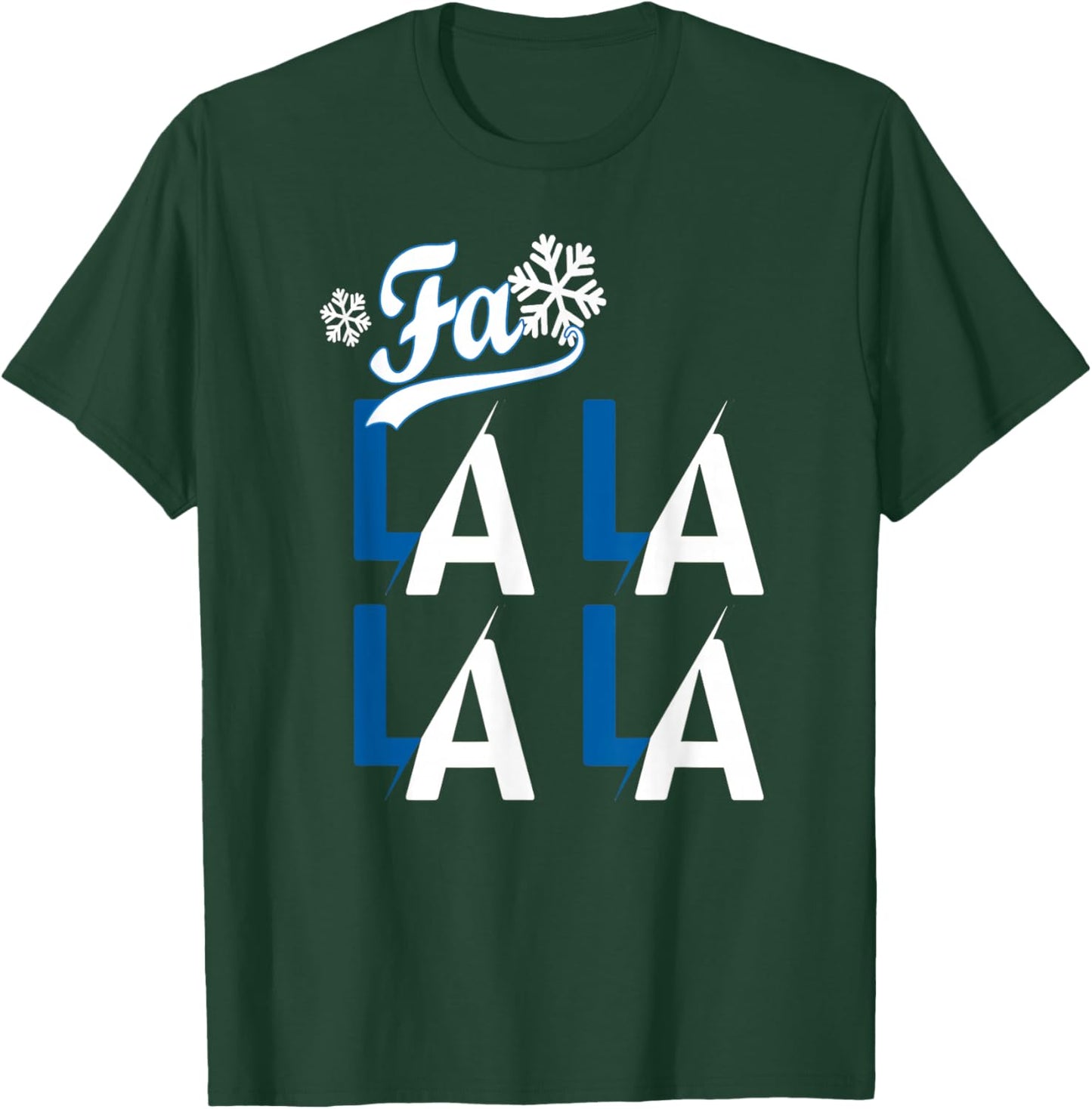 Funny LA Baseball Fan Christmas FA La La Holiday Blue Theme T-Shirt - T-Shirt | Forest