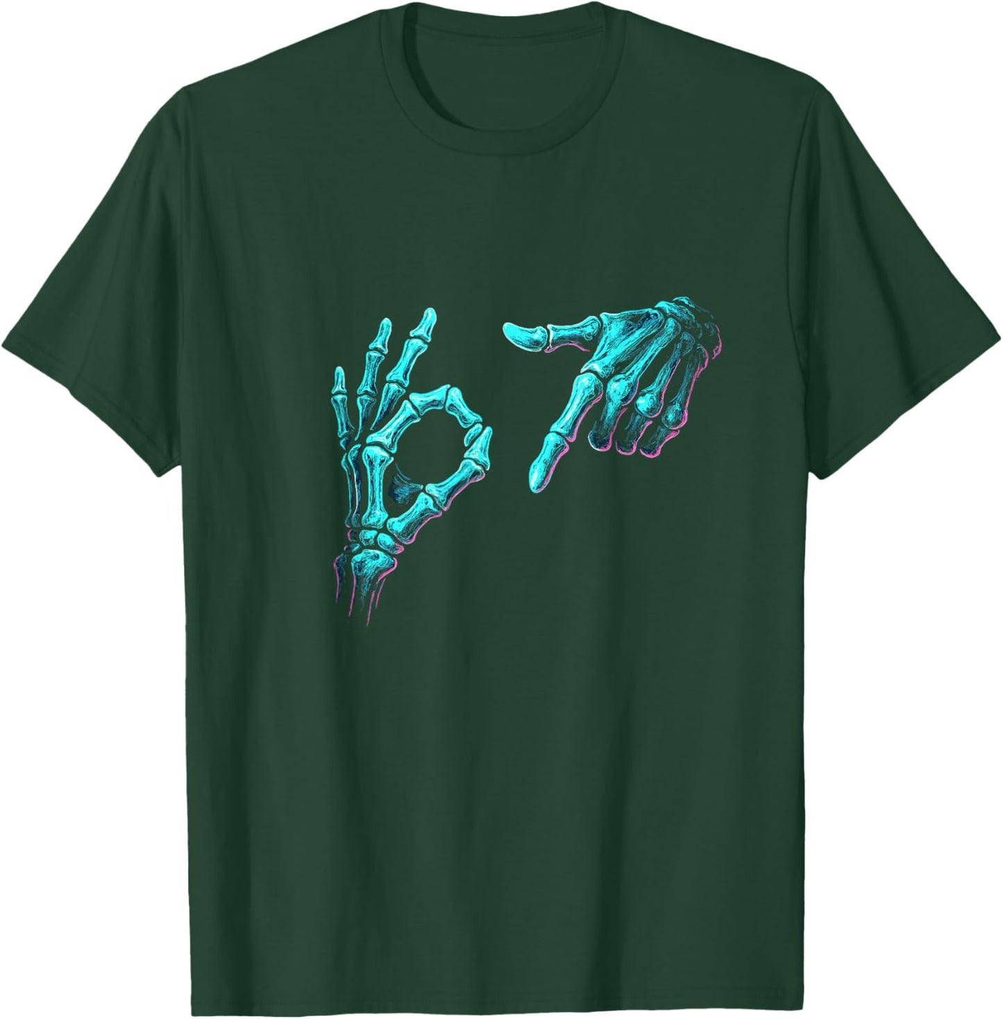 Funny Skeleton Hand Meme 67 Gen Alpha Halloween Six Seven T-Shirt - T-Shirt | Forest