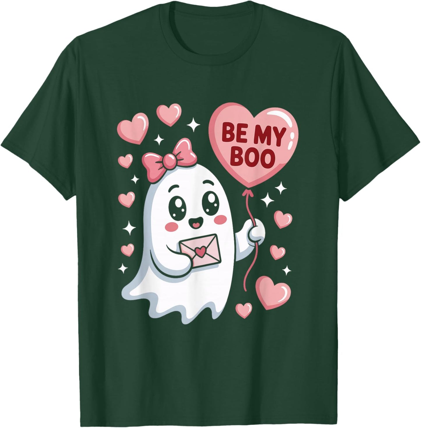 Be My Boo Cute Ghost Valentines Day Love T-Shirt - T-Shirt | Forest
