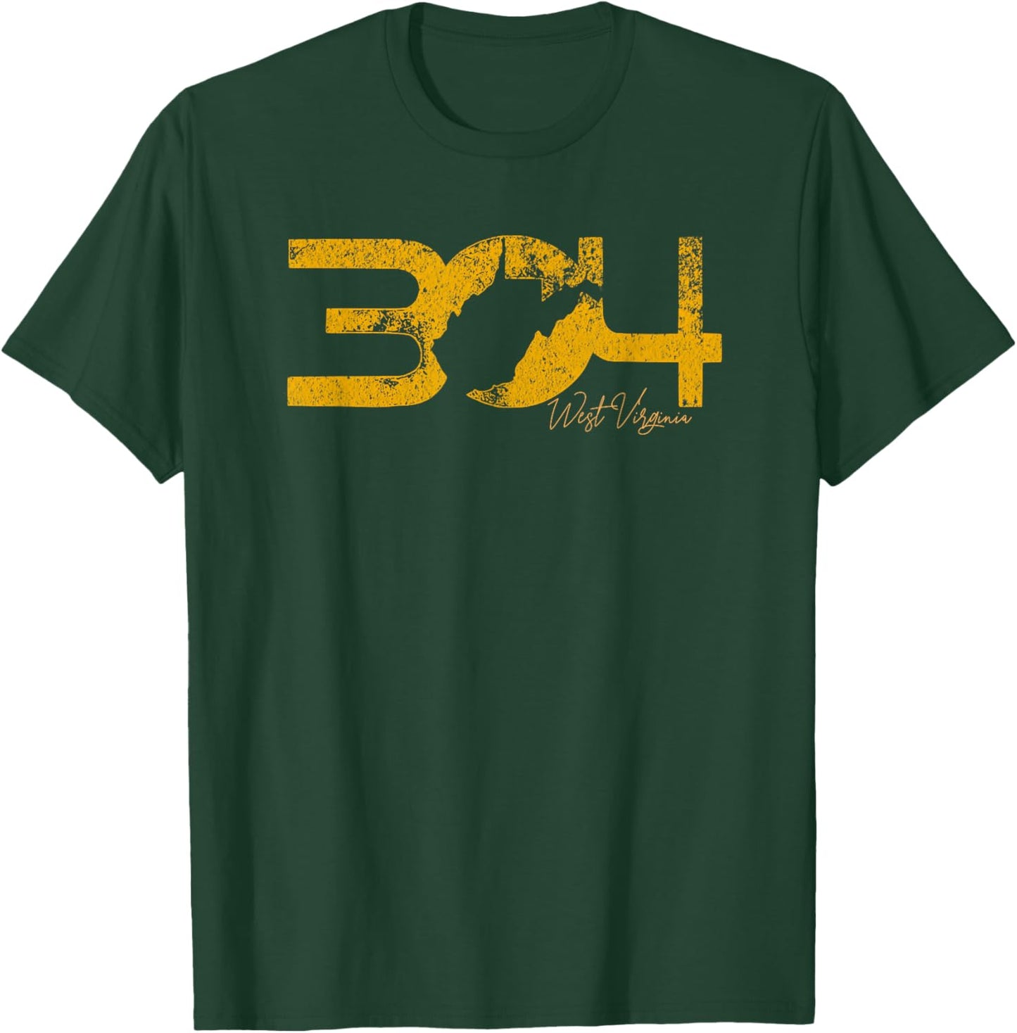 WV Area Code 304 Vintage West Virginia Born Raised Local T-Shirt - T-Shirt | Forest